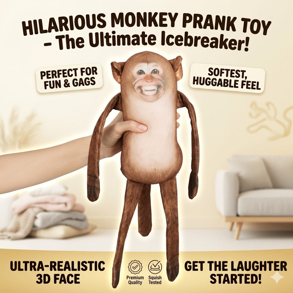 Magnetic Monkey Plush Toy 9.8 Inch — Funny Hanging Fridge Magnet Stuffed Animal Mischief Monkey for Office Home Kitchen Locker Decor | Gag Gift White Elephant Secret Santa Birthday Party Gift for Adults