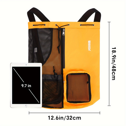 Mesh Drawstring Swim Bag – Quick-Dry Sports Backpack with Wet Pocket for Swimming, Gym & Beach, Lightweight Travel Bag for Women & Men, Adjustable Drawstring, 8 Colors