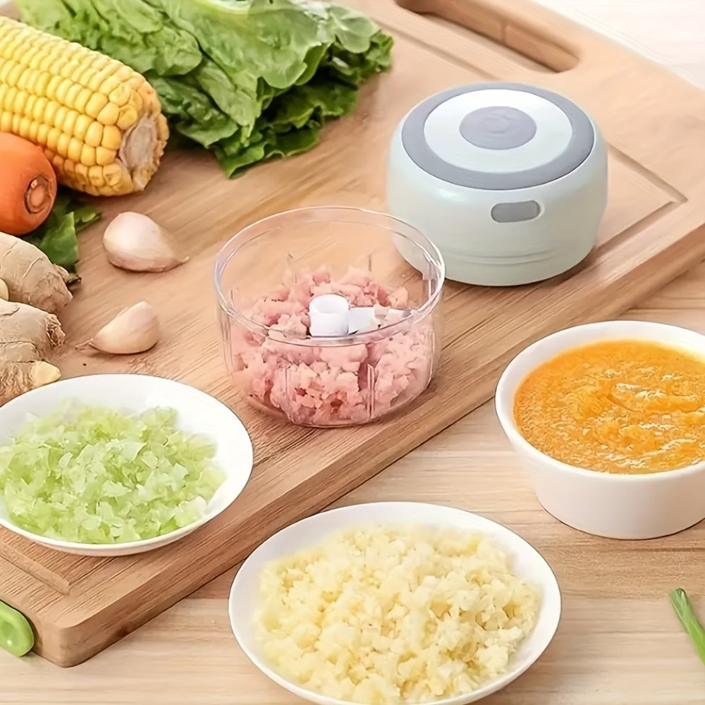 Mini Food Processor USB Rechargeable Electric Chopper 9.47oz – Portable Wireless Meat Grinder & Blender for Garlic, Vegetables, Fruit, Ginger & Chili, Compact Kitchen Tool for Home Office Travel