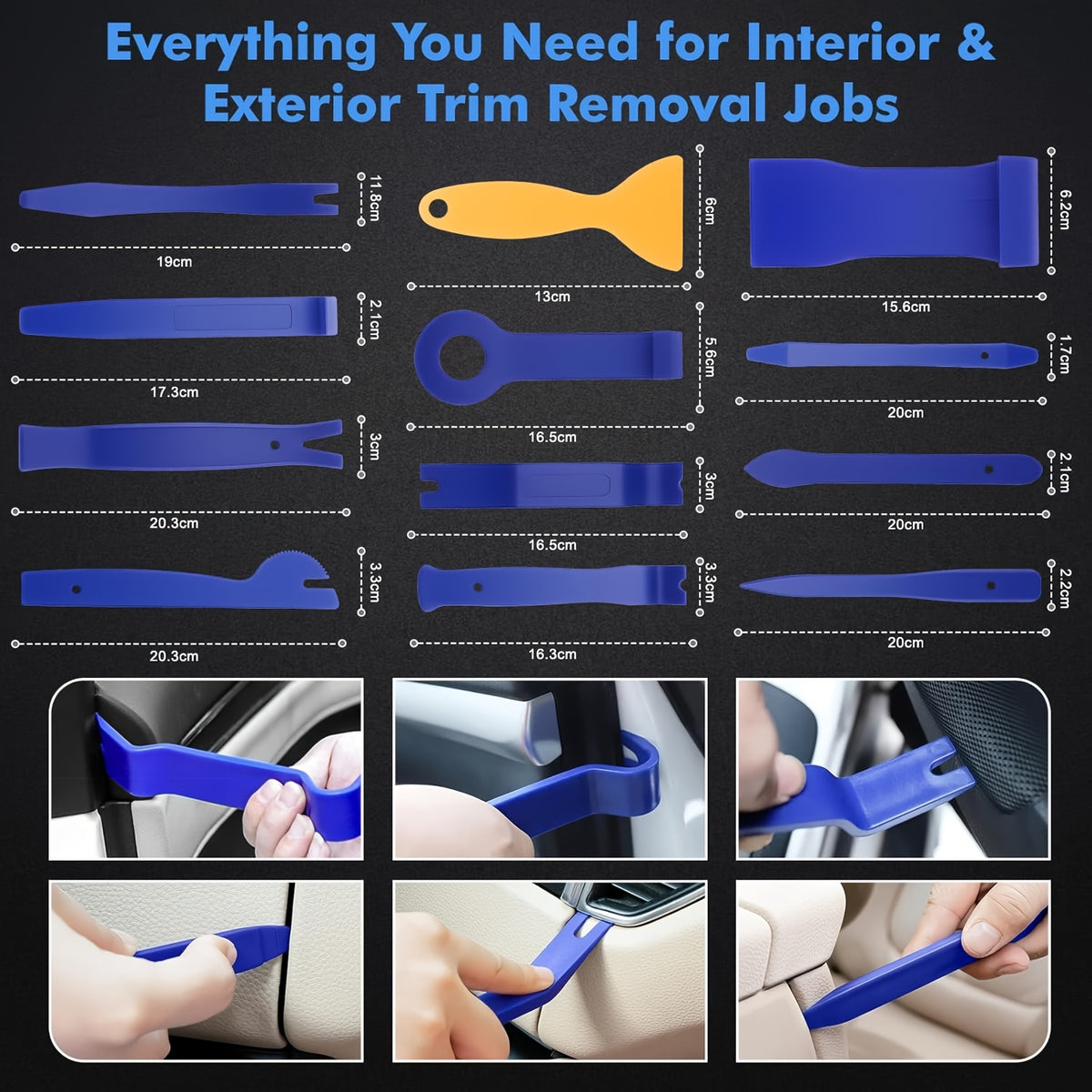 240pcs Auto Trim Removal Tool, Auto Push Pin Bumper Retainer Clip Set Fastener Terminal Remover Tool Adhesive Cable Clips Pry Kit Car Panel Radio Removal Auto Clip Pliers, for Car Interior & Exterior Repair