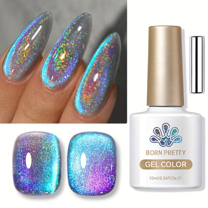9D Cat Eye Gel Nail Polish Holographic Rainbow Swirl 10ml – Magnetic Multi-Dimensional Sparkle, Soak-Off UV LED Semi-Permanent 30-Day Wear, Salon Quality Nail Art for Women DIY Home Manicure