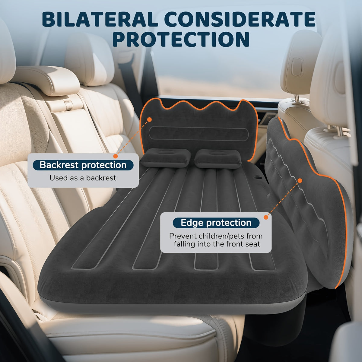 Inflatable Bed, Convenient Car Inflatable Bed - Including Storage Bag And Tool Kit, High Aesthetic And Comfortable Inflatable Car Bed, Outdoor Inflatable Bed, Car Additions, Soft And Skin Friendly Plush Folding Design