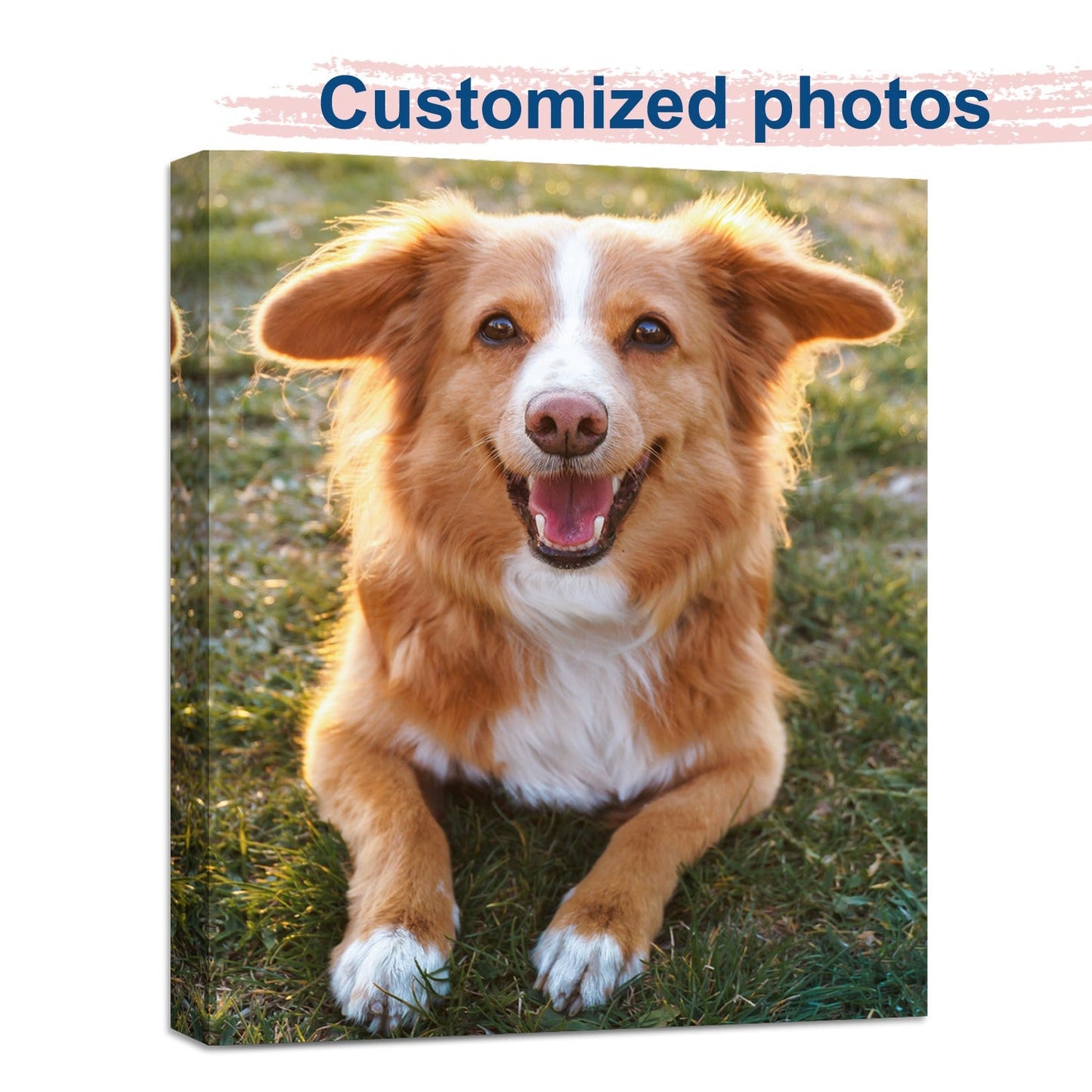 Custom Canvas Print Personalized Pet Family Photo Wall Art Ready to Hang, Custom Photo Canvas Printing for Pets Weddings Birthdays, Framed & Unframed Canvas Options Multiple Sizes 6x8 to 24x16in
