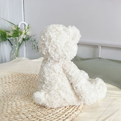 White Teddy Bear Plush Loving Heart – Soft Cute Stuffed Animal for Baby Girls Women, Kawaii Bear Toy, Birthday Valentine's Day Christmas Baby Shower Holiday Gift for Kids Toddlers