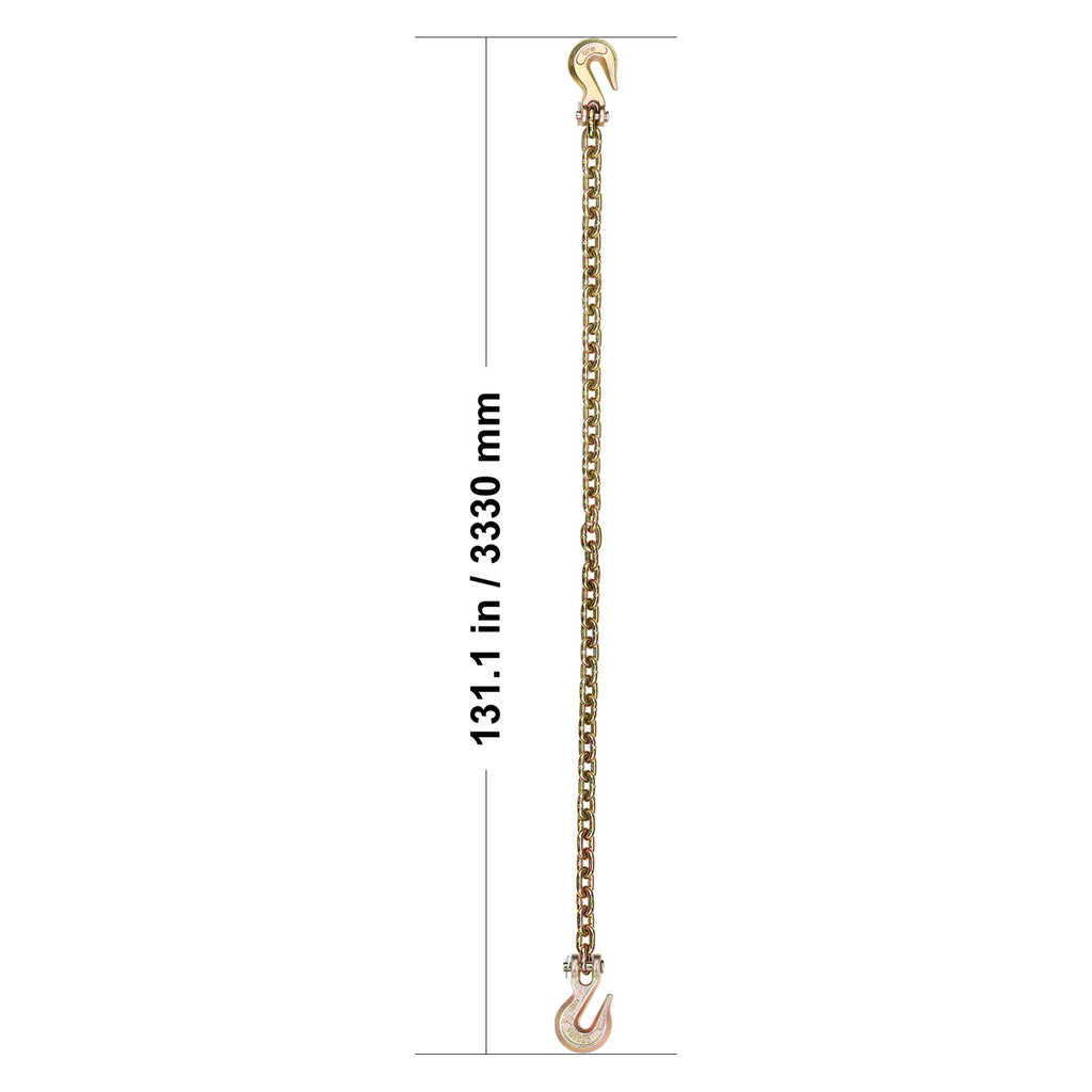 VEVOR Binder Chain G80 Tie Down Tow Chain with Two Hooks 5/16" x 14.2/10.3' 4900 lbs /3/8" x 10.3' 7100 lbs