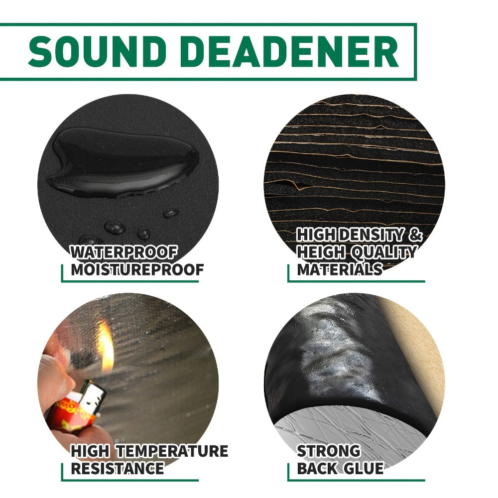 Sound Deadener Mat for Cars - Heat Shield & Noise Reduction Insulation with Self-Adhesive Backing, Reflective Aluminum Foil, Easy Cut & Install for Car Floor, Cab & Trunk (22 or 26 Sq Ft)