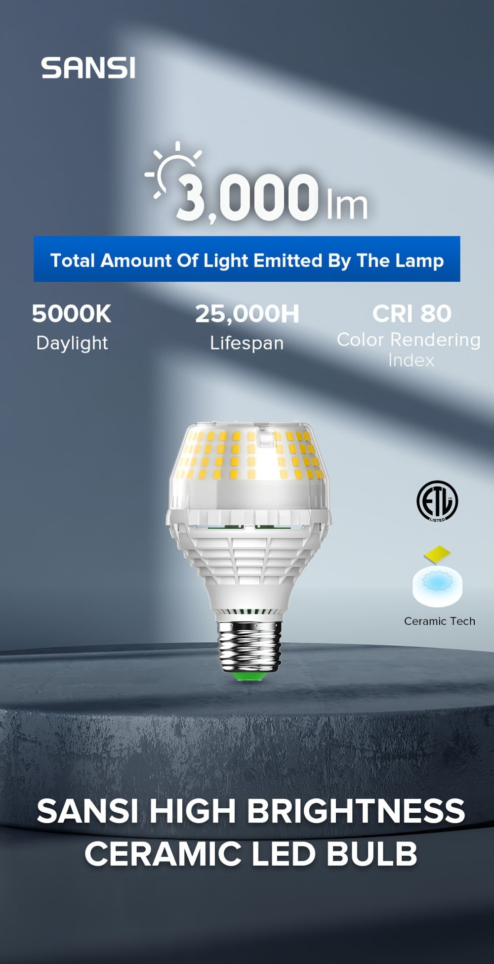 A19 LED Light Bulb 20W 3000 Lumens 250W Equivalent High Brightness Non-Dimmable – E26 Base 270 Degree Beam Angle 25000H Lifespan, 5000K Daylight & 3000K Warm White for Home Office Indoor Lighting