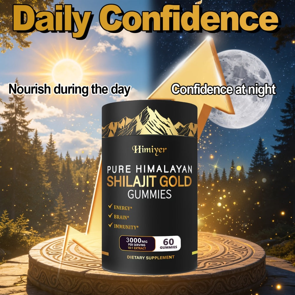 Shilajit 3000mg Supplement with Ginger Ginseng Ashwagandha Hoofgrass - 5-in-1 Adaptogen Complex for Energy Stamina Vitality & Stress Relief - Multi-Mineral Formula for Men & Women