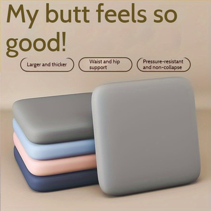 Comfort Seat Pad - 1.5-Inch Resilient Memory Foam Core with Detachable Fabric Cover, Textured Bottom Grip for Office/ School/ Truck Seats, Evenly Distributes Weight for Better Posture