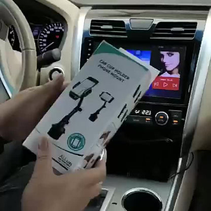 Car Cup Holder Phone Mount Adjustable 360° Rotation – Universal Cell Phone Bracket Cradle for Car Truck SUV, Fits iPhone Samsung & All Smartphones, Stable Anti-Slip Design