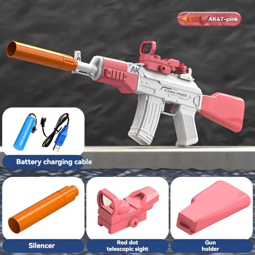 Automatic High-Capacity Electric Water Gun Ultra Long Range Powerful Motorized Squirt Blaster Continuous Spray for Kids Adults Pool Backyard Beach Summer Battle