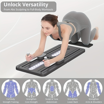 Home Pilates Training Board 8-in-1 – 350LB Capacity, PP Anti-Distortion, Foldable with Resistance Bands & Non-Slip Feet for Shoulders, Abs & Full Body Strength Training