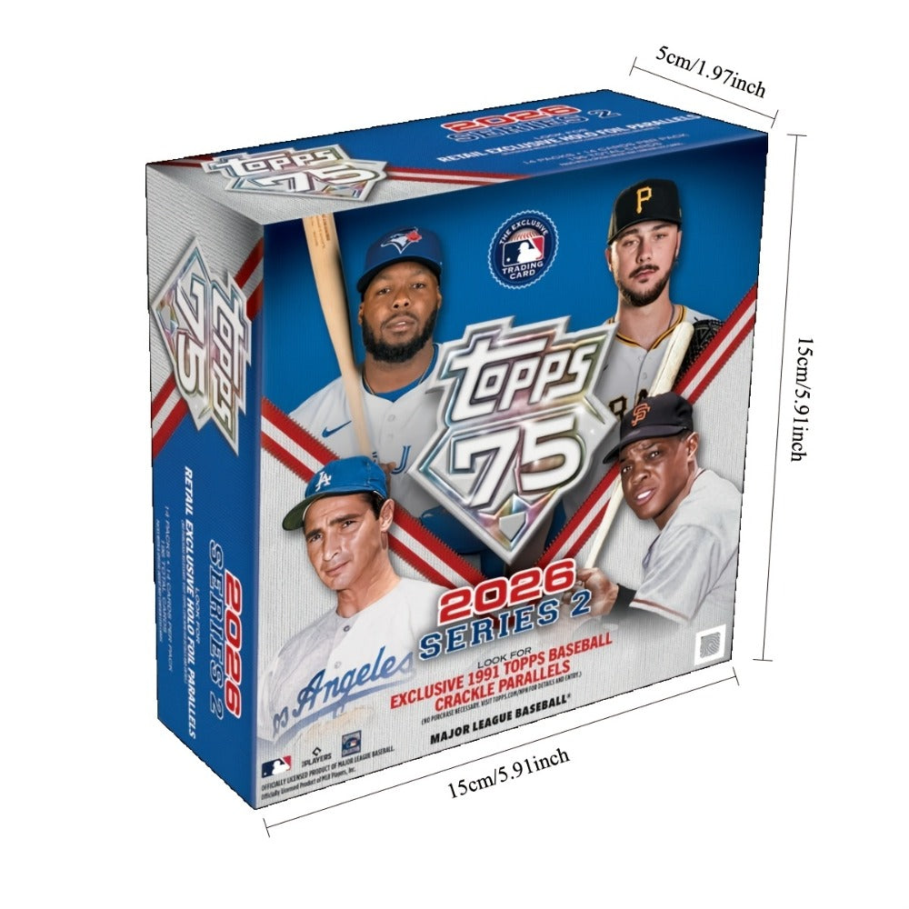 2026 Topps Series 2 Baseball Mega Box – Factory Sealed 196 Cards Topps 75th Anniversary, Look for Autos Relics Parallels & Rookie Cards, Best Collector Gift for Baseball Fans Kids Adults