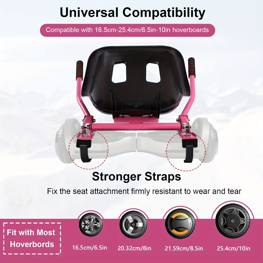 Hoverboard Go Kart Seat Attachment Buggy Conversion Kit 6.5-10 Inch Self-Balancing Scooter 360 Front Wheel Off-Road Tires Shock Absorber Kids Gift No Hoverboard White Black Blue Pink Purple