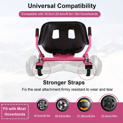 Hoverboard Go Kart Seat Attachment Buggy Conversion Kit 6.5-10 Inch Self-Balancing Scooter 360 Front Wheel Off-Road Tires Shock Absorber Kids Gift No Hoverboard White Black Blue Pink Purple