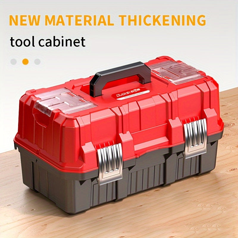 21-inch Folding Toolbox - Three-layer Folding Plastic Storage, Thick Material, Anti-fall And Wear-resistant, Multi-functional Storage Box With Tray And Partition - For Home, Garage, Workshop - Suitable for DIY Enthusiasts, Mechanics & Homeowners - Great G