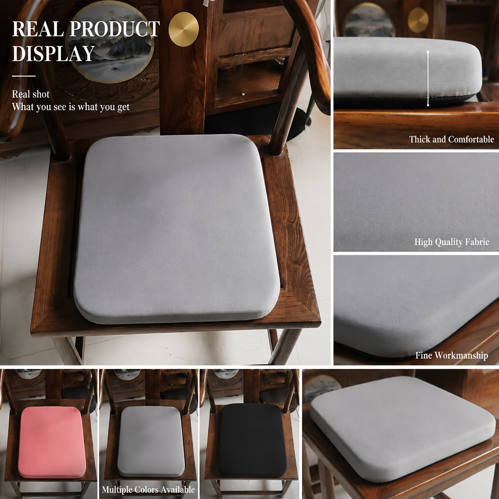 Comfort Seat Pad - 1.5-Inch Resilient Memory Foam Core with Detachable Fabric Cover, Textured Bottom Grip for Office/ School/ Truck Seats, Evenly Distributes Weight for Better Posture