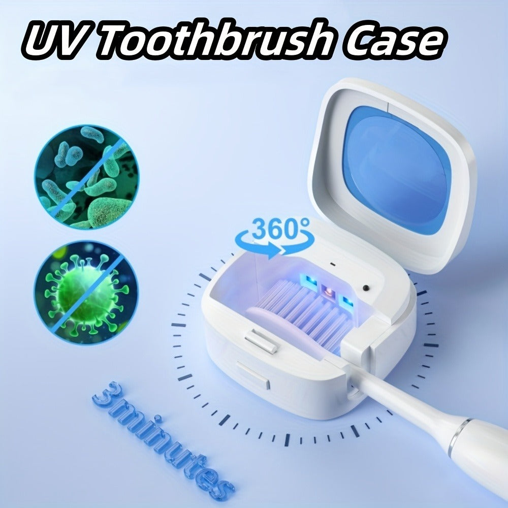 Toothbrush Case USB Rechargeable – 200mAh Battery Compact Portable Toothbrush Protective Cover for Travel, Perfect Gift for Family & Friends on Christmas, Mother's Day & Father's Day, 4 Colors