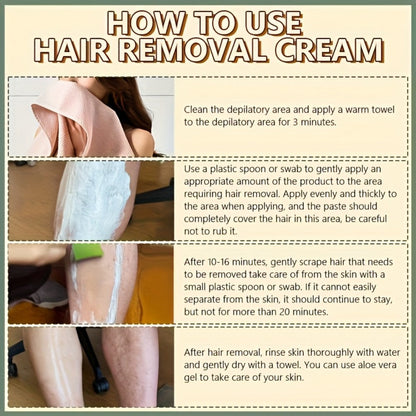 Watermelon Scent Depilatory Cream 100g with Squalane - Instant Hair Removal Semi-Permanent 3-Month Results Non-Irritating for Face Lips Armpits Legs Arms Bikini Area Women Sensitive Skin