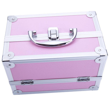 Aluminum Makeup Train Case with Wheels Large Capacity Lockable Cosmetic Trolley Organizer Adjustable Dividers Retractable Handle for Makeup Artists Salon Travel Black Silver Pink Beauty Gift