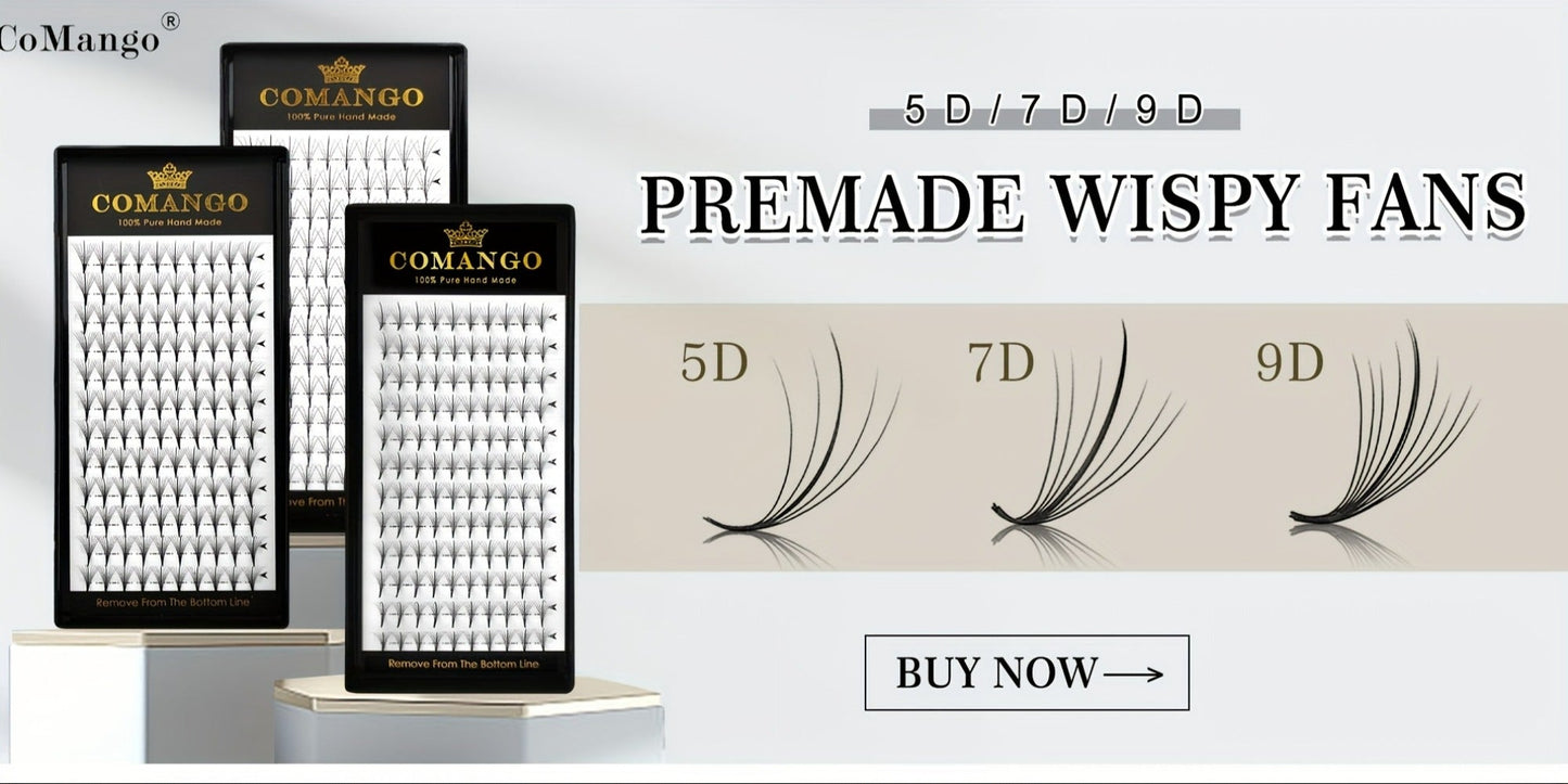 120-Fan Tray Premade Volume Lash Extensions 5D 7D 9D Wispy Faux Mink Eyelash Extensions C D Curl Mix 8-15mm Fluffy Pointy Base Individual Lashes for DIY Beginners Natural Look