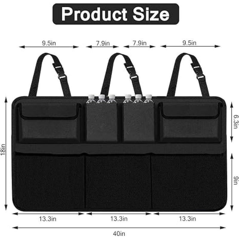 Car Trunk Organizer, Large Capacity Car Organizers And Storage with 8 Pockets, Waterproof Backseat Hanging Organizer for SUV, Truck, MPV, Interior Additions for Men And Women