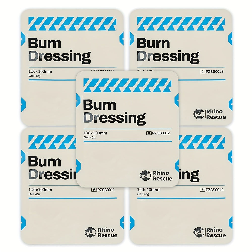 Cooling Gel Pad 5-Pack 4x4 Inch Non-Adherent Burn Dressing – Hydrogel First Aid Wound Care Pads for Burns, Blisters & Scalds, Portable Emergency Preparedness Kit for Home Outdoor Camping