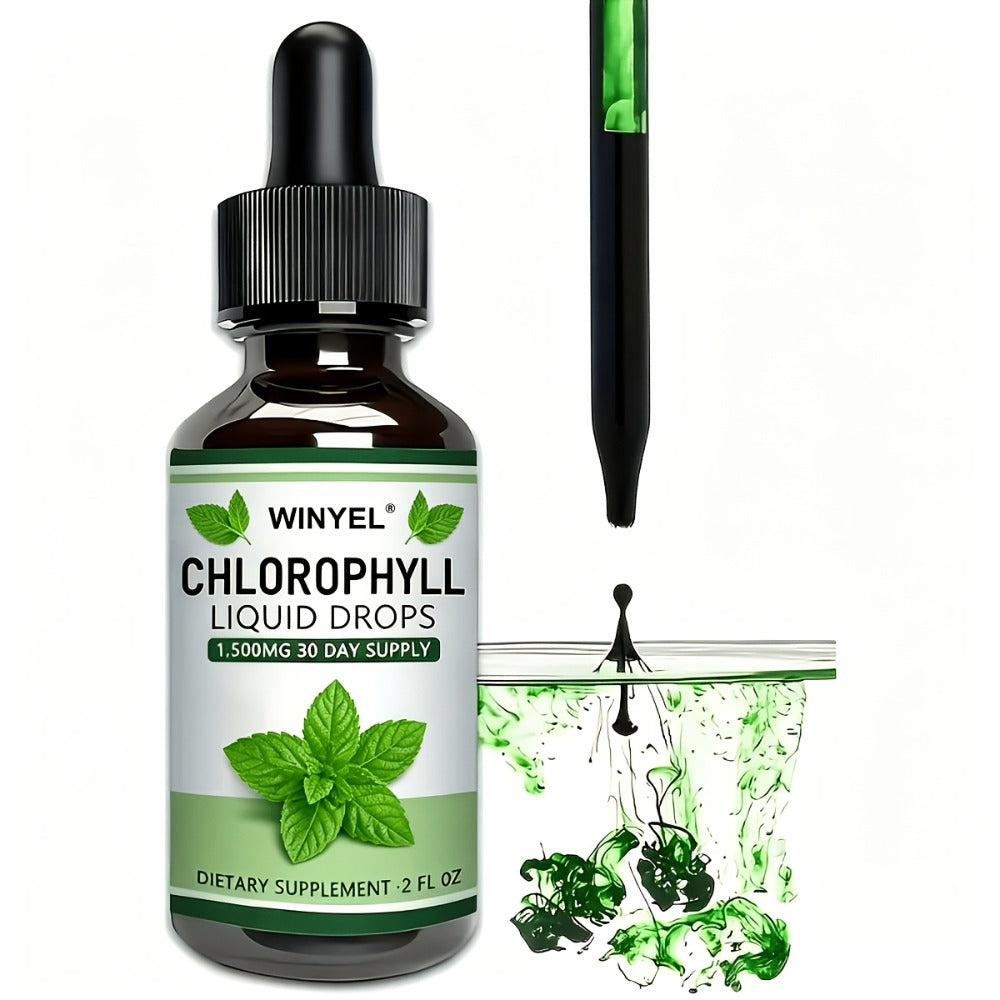 Liquid Chlorophyll Drops Supplement for Internal Deodorant Body Odor Control Detox Skin Clarity & Natural Energy — Alkalizing Antioxidant Plant-Based Daily Wellness for Women & Men 60-Day Supply