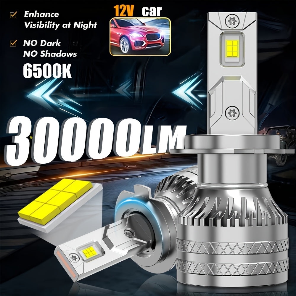 2pcs H1 LED Bulbs, H7 LED Bulbs, H4 LED Bulbs, H11 HB3 9005 Bulbs, HB4 9006 Bulbs, HIR2 Bulbs. Perfect for Car Enthusiasts As A Gift to Enhance Nighttime Driving Safety. Upgraded with 30, 000 Lumens, 350 Watts, Automatic Headlights, 12V, 6500K.