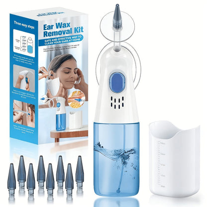 Ear Wax Removal Kit Manual Travel-Friendly Compact Ear Cleaning Set – Safe Irrigation System for Adults and Kids, Portable Ear Cleaner Tool for Home and On-the-Go Ear Care