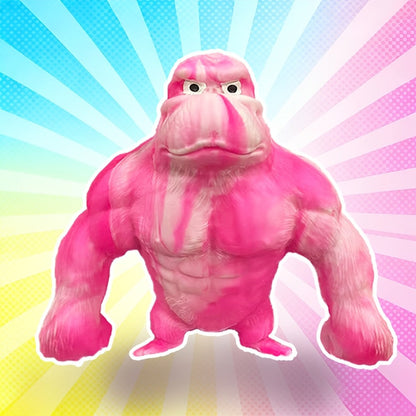 Stretchy Gorilla Fidget Toy Squishy Squeeze Monkey – PVA Sponge Sensory Stress Relief Toy for Kids & Adults, 5 Colors, Easter Basket Stuffer, Christmas Stocking Stuffer, Party Favor