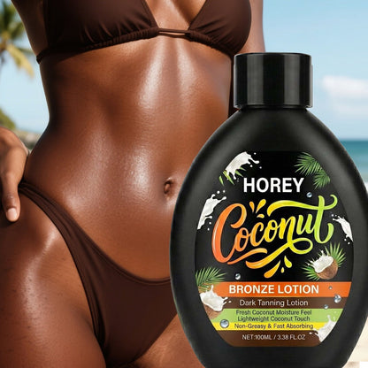 Self Tanner Tanning Lotion with Coconut Oil 100ml for Darker Skin Moisturizing Sunless Tanning Body Lotion Natural Glowing Bronze Skin Hydrating Streak-Free Lightweight Formula Summer Glow