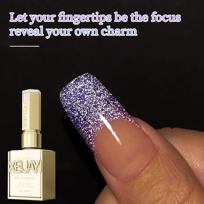 Glitter Gel Nail Polish Set 6pcs Crushed Starlight Sparkling Rhinestone Soak-Off UV LED 0.51oz Each – Photo Frame & Candy Styles Seasonal Nail Art Kit for Women, Salon & Home Manicure, Gift for Her