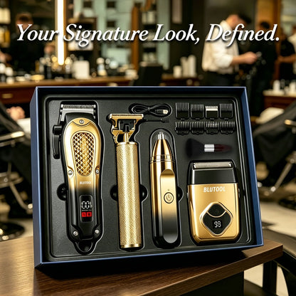 4-in-1 Cordless Grooming Kit for Men – Hair Clipper, Beard Trimmer, Electric Shaver & Nose Trimmer, Rechargeable Professional Hair Cutting System, Multiple Styles & Colors, Gift for Men