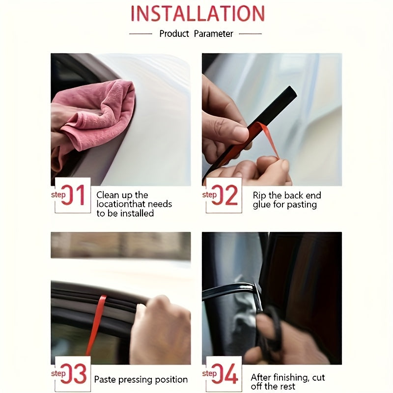 Fit Rubber Car Door Seal Strip - Double Layer Noise Reduction, Shock Absorption Soundproofing Protective Trim, Multi-Pack, Vibration Dampening | Duallayer Structure | Textured Surface, Car Soundproofing