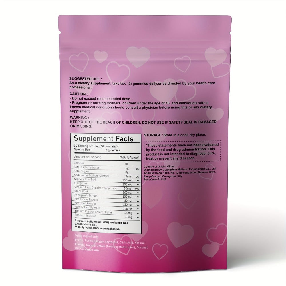Women's Pheromone Gummies with L-Arginine, Maca & Beetroot – Natural Attraction, Confidence & Feminine Balance Supplement, Strawberry Flavor, 30 Gummies 30-Day Supply