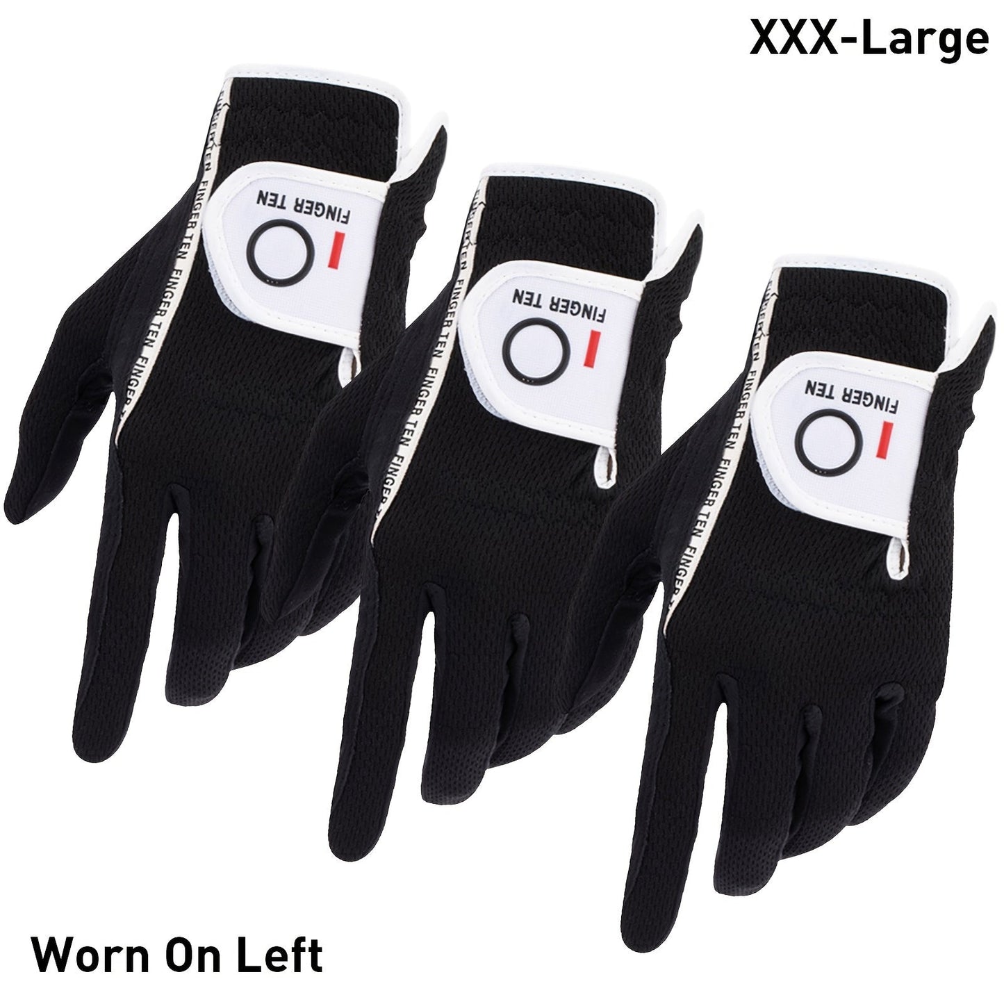Wet Weather Golf Gloves Rain Grip 3-Pack for Men | Breathable Water-Resistant Golf Gloves for Left & Right Hand – Durable Comfortable Fit in Hot & Wet Conditions (Black, Gray, White | S–3XL)