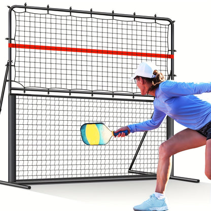 Pickleball Rebounder Net 6x6ft Angle Adjustable – 2-in-1 Practice Rebound Net for Dinks, Volleys & Hits Training, Solo Pickleball Trainer for Indoor Outdoor Backyard & Driveway Use