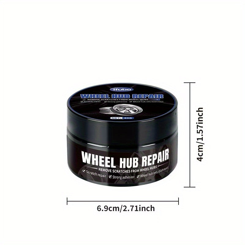 Automobile wheel hub scratch reconditioning paste, tire hub scratch paint repair paste - black and white Silvery aluminum alloy wheel hub chrome plating repair