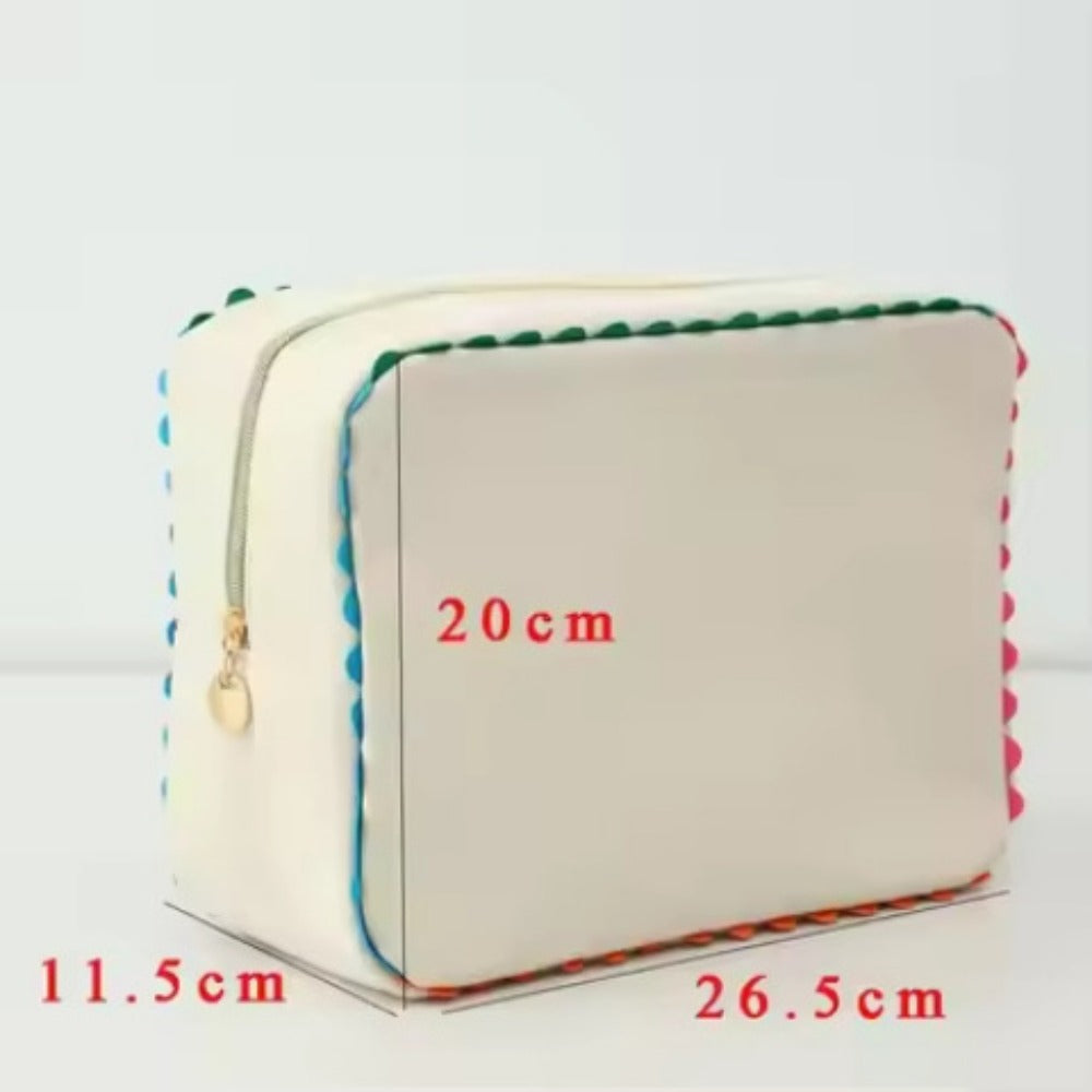Large Capacity Lace Makeup Bag Women Elegant Floral Cosmetic Organizer Portable Travel Toiletry Bag Vanity Case Beige Birthday Bridesmaid Gift for Her