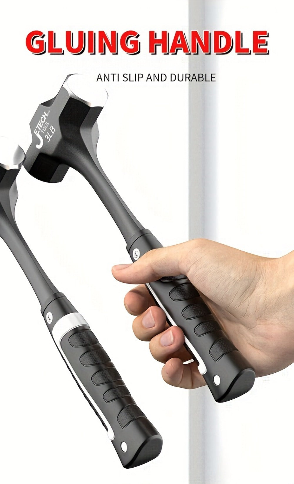 Octagonal Hammer 2/3/4 LB – Heavy-Duty Non-Slip Handle, Professional Masonry & Demolition Sledge Hammer for Stone, Concrete, Construction & DIY Home Projects