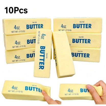 Butter Squishy Toys 10-Pack – Super Soft Slow Rising Butter Stick Squishies, Realistic Food Fidget Toys for Stress Relief, Anxiety & Sensory Play, Kids Party Favors
