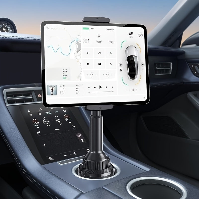 APPS2 Car Tablet Holder for Car, Adjustable Clamp Mount (Up to 8.3"), 10.57" Height Adjustable Ipad Holder for 4.3"-11" Cell Phones And Tablets, Perfect Travel Companion