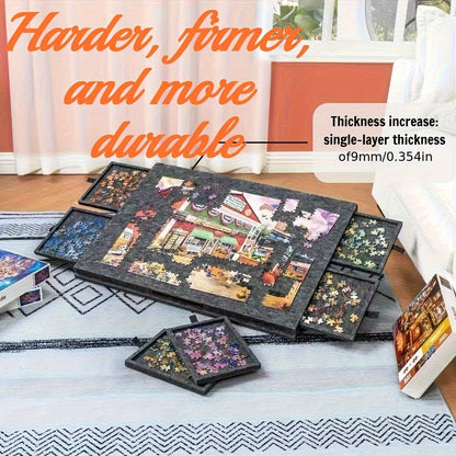 Jigsaw Puzzle Board with Drawers & Storage for 1000 & 1500 Piece Puzzles – Portable Non-Slip Puzzle Table Mat, Multiple Sizes & Colors, Perfect Gift for Puzzle Lovers & Adults