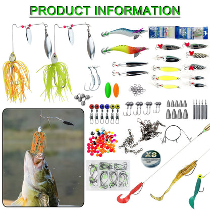 Fishing Lures Kit 346pcs with Tackle Box – Crankbaits, Minnow, Spinnerbaits, Spoons, Soft Baits, Jigs, Hooks, Weights & Sinkers, Topwater Lures for Freshwater & Saltwater Bass Fishing, Angler Gift Set