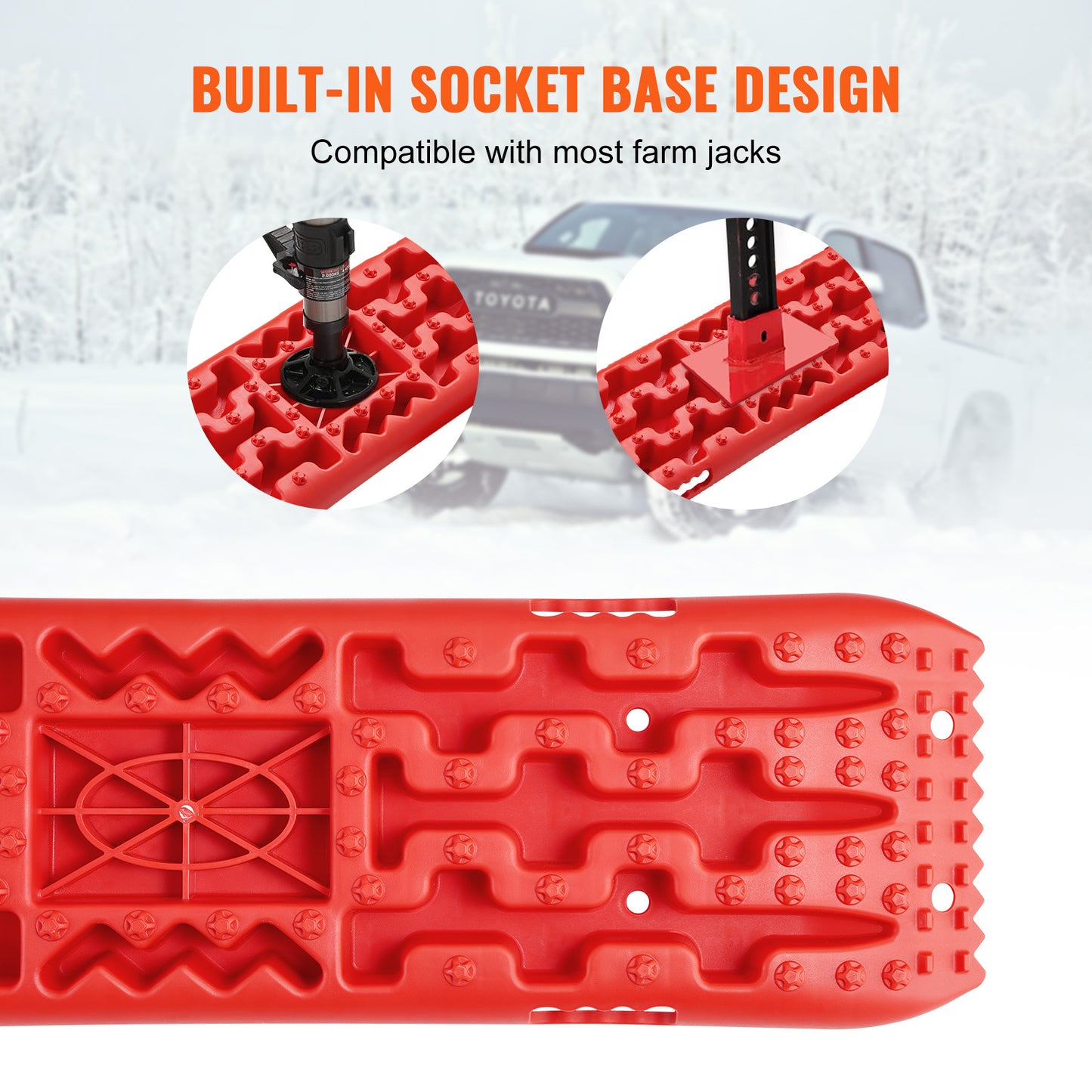 Traction Boards 2-Pack – 10-Ton Off-Road Vehicle Recovery Boards for Mud, Sand & Snow, High-Strength PP with Pull Straps & Storage Bag for SUV, Truck & RV