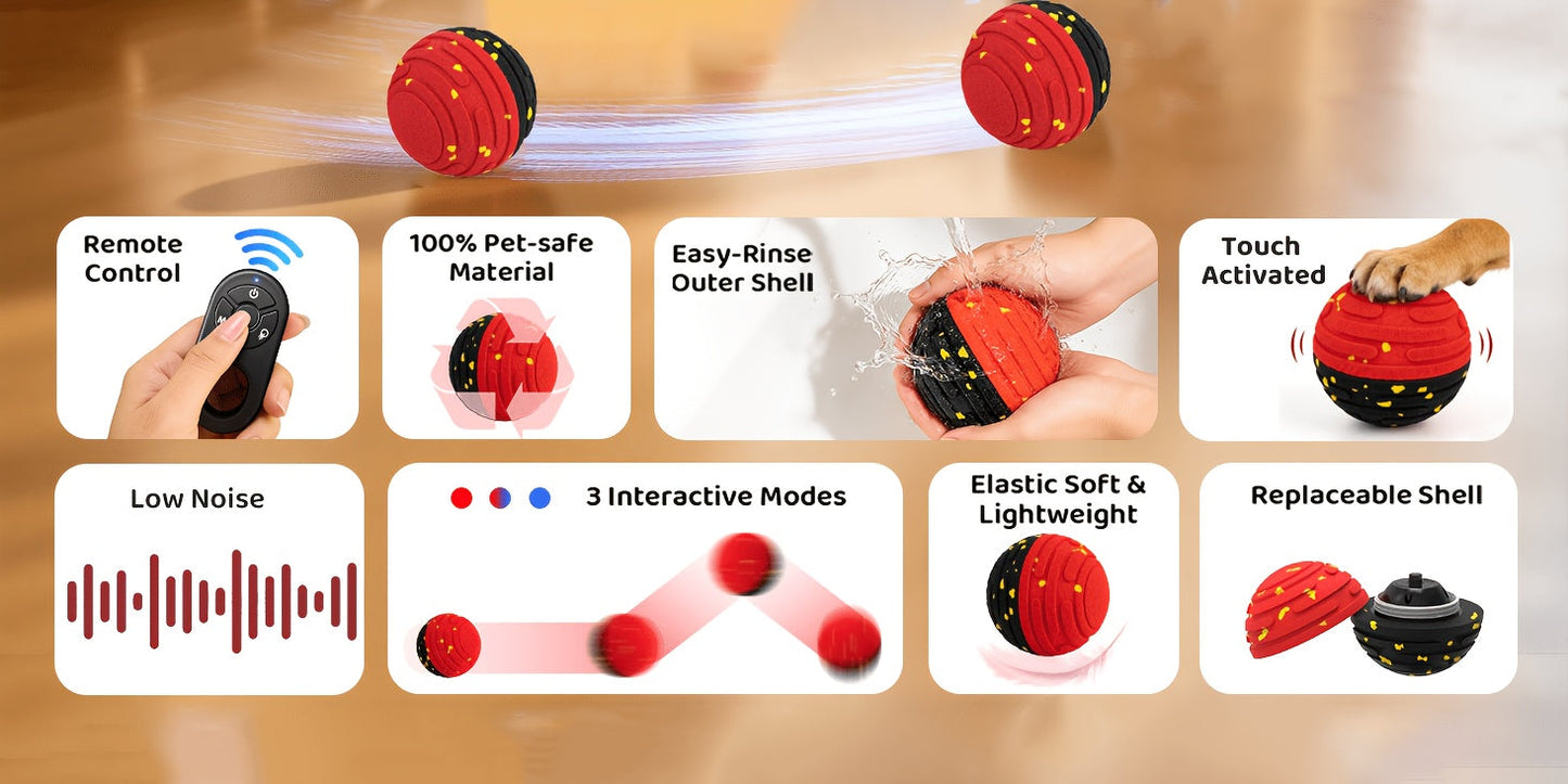 Remote-Controlled Interactive Dog Toy Ball – Self-Rolling Bouncing Ball for Small, Medium & Large Dogs | Indoor & Outdoor Use