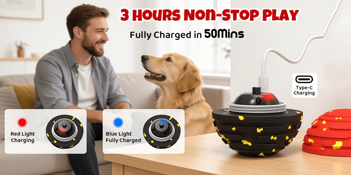 Remote-Controlled Interactive Dog Toy Ball – Self-Rolling Bouncing Ball for Small, Medium & Large Dogs | Indoor & Outdoor Use