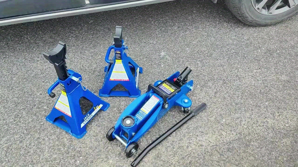 3.5T 2.5T 2T Optional Steel Floor Jack Quick Rise Piston Pump Low Profile, Hydraulic Trolley Car Jack with 2 Ratchet 3 Ton Jack Stands, Truck Jack Combo, Service Jack, Farm Jack Tire Repair