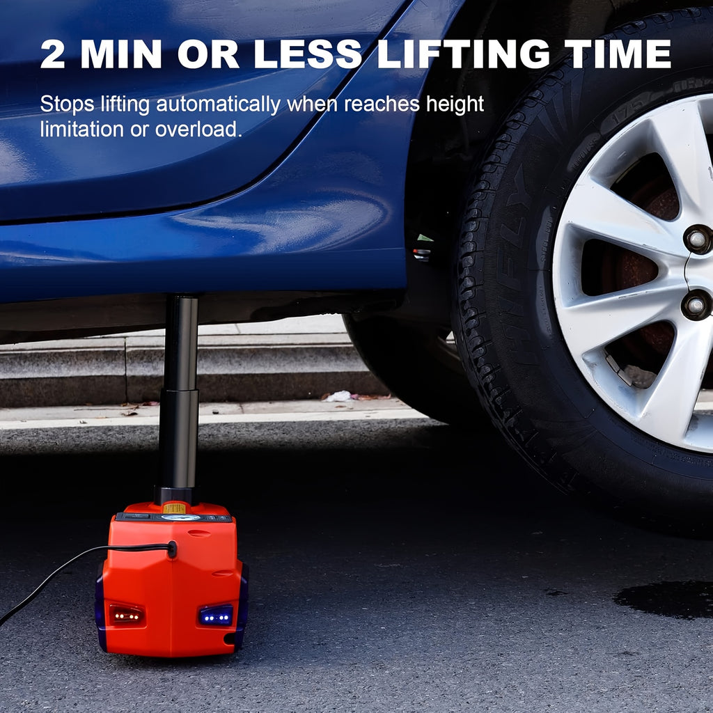 KD FANS Hydraulic Car Jack 12V Electric Jack Kit - 5 Ton/11, 000 LBS Portable Electric Vehicle Jack Kit, Off-Road Emergency Roadside Kit with Raised Wrench And Air Compressor for Tire Change And Garage Repair, Without Battery